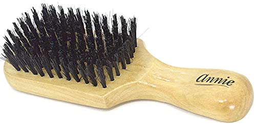 אנני | מברשת מועדון | מברשת זיפים קשיחה של Boar & Nylon | ידית עץ מלוטשת | עובד הכי טוב על שיער עבה | 7 אינץ '
